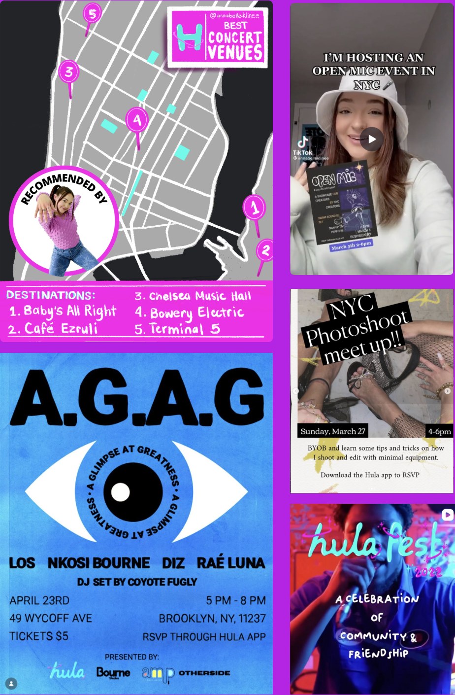 Influencer-hosted event posters and TikToks
