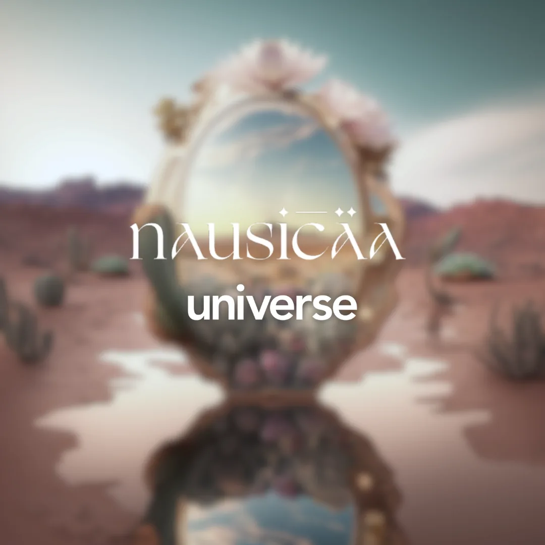Universe brand launch post: the wordmark over a dreamy desert mirror